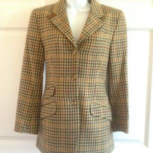 Authentic Burberry 100% Wool Clarissa Houndstooth Blazer Jacket US 4
